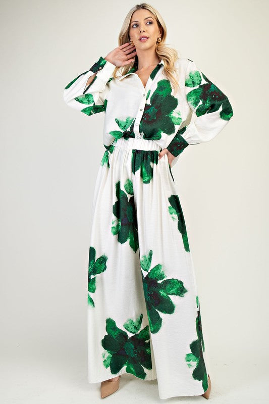 Ely green set shirt and pants