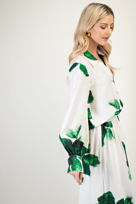 Ely green set shirt and pants