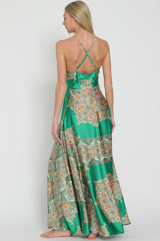 Alaya green maxi dress
