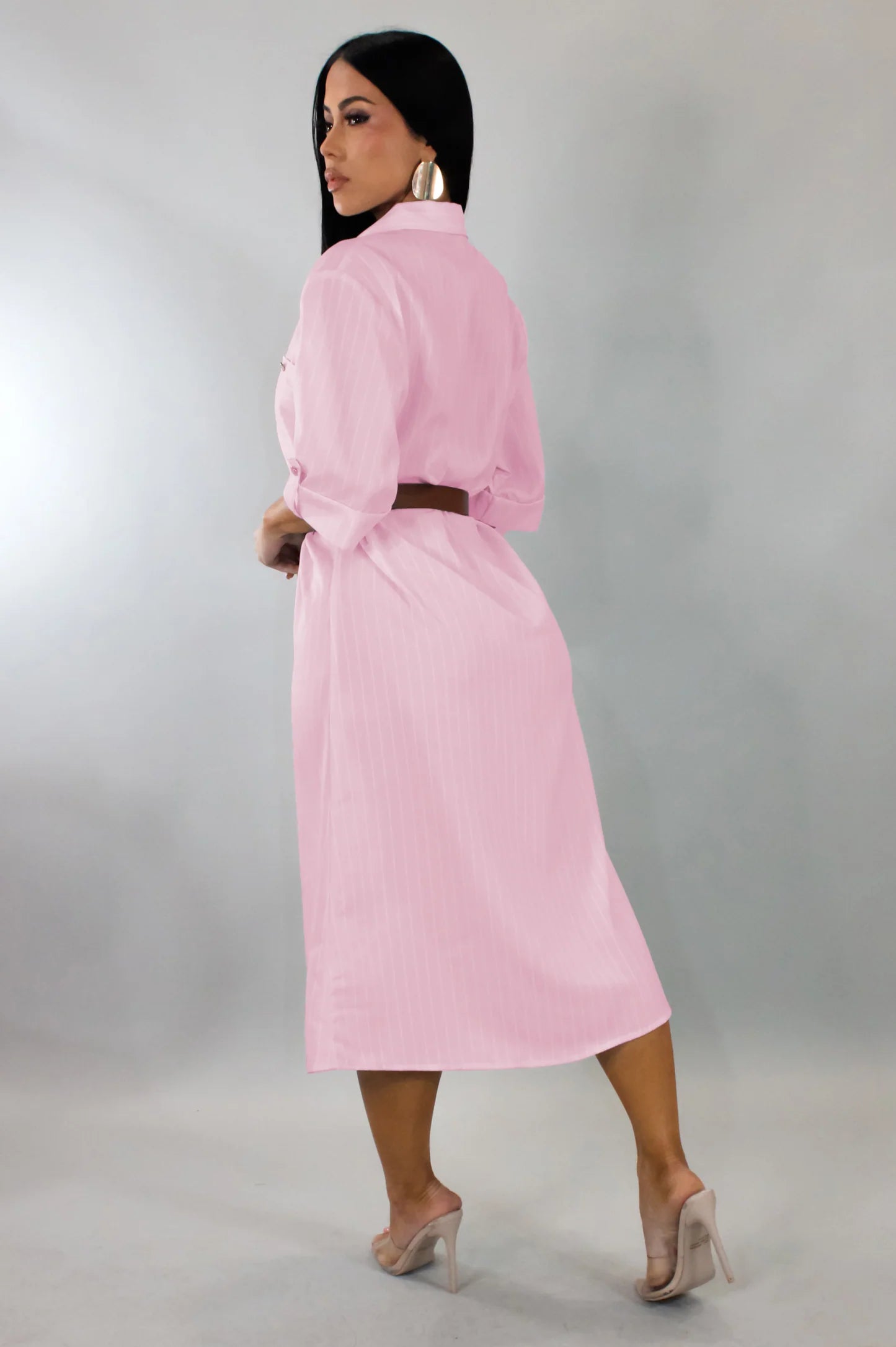 TOO CUTE MIDI DRESS - PINK