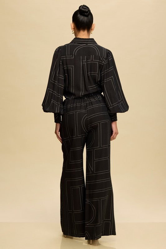 Linear set pants and shirts