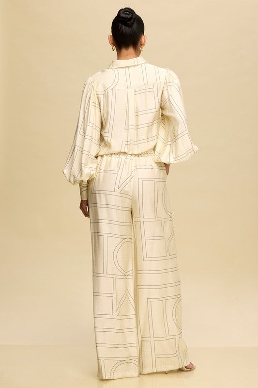 Linear set pants and shirts