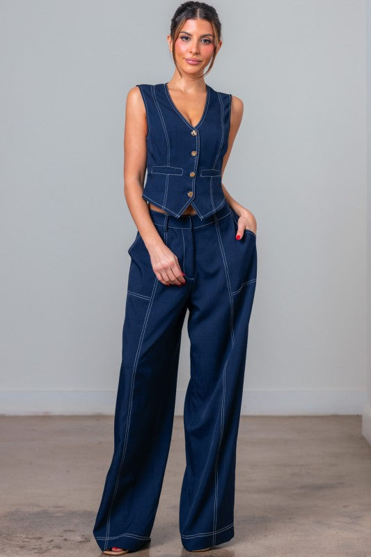 Blue vest and pants set