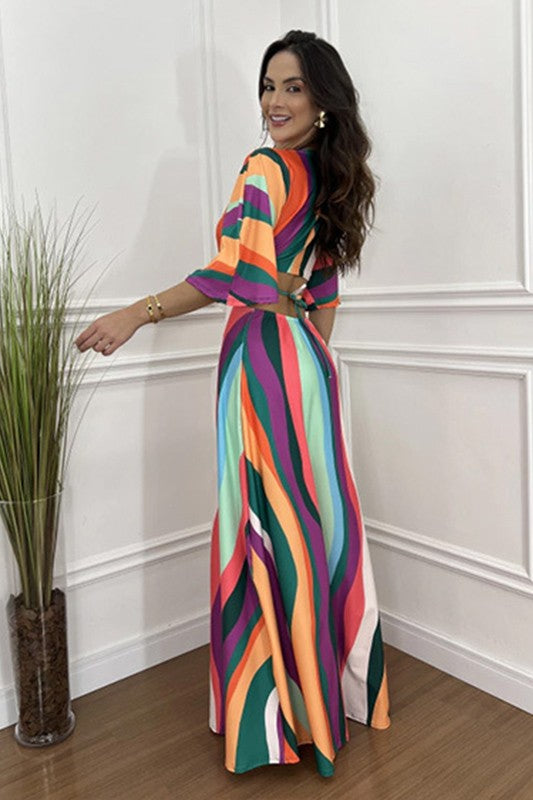 Ashley stripes maxi dress