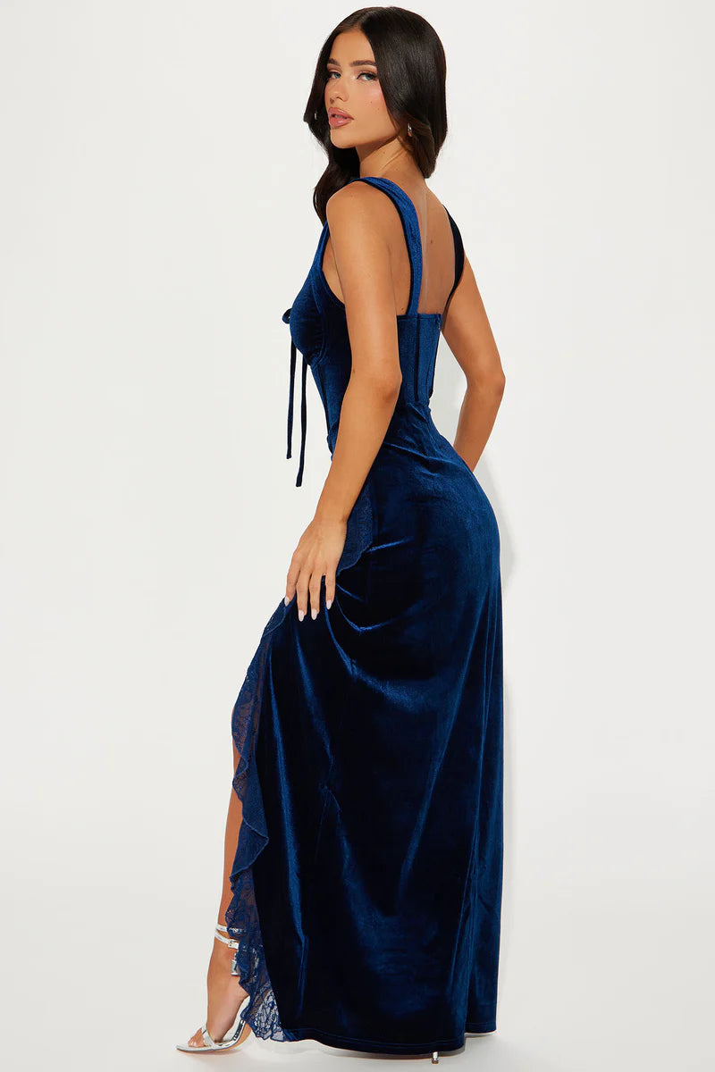 Blue Velvet Maxi Dress