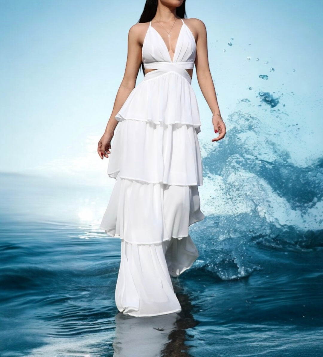 Abigail white maxi dress