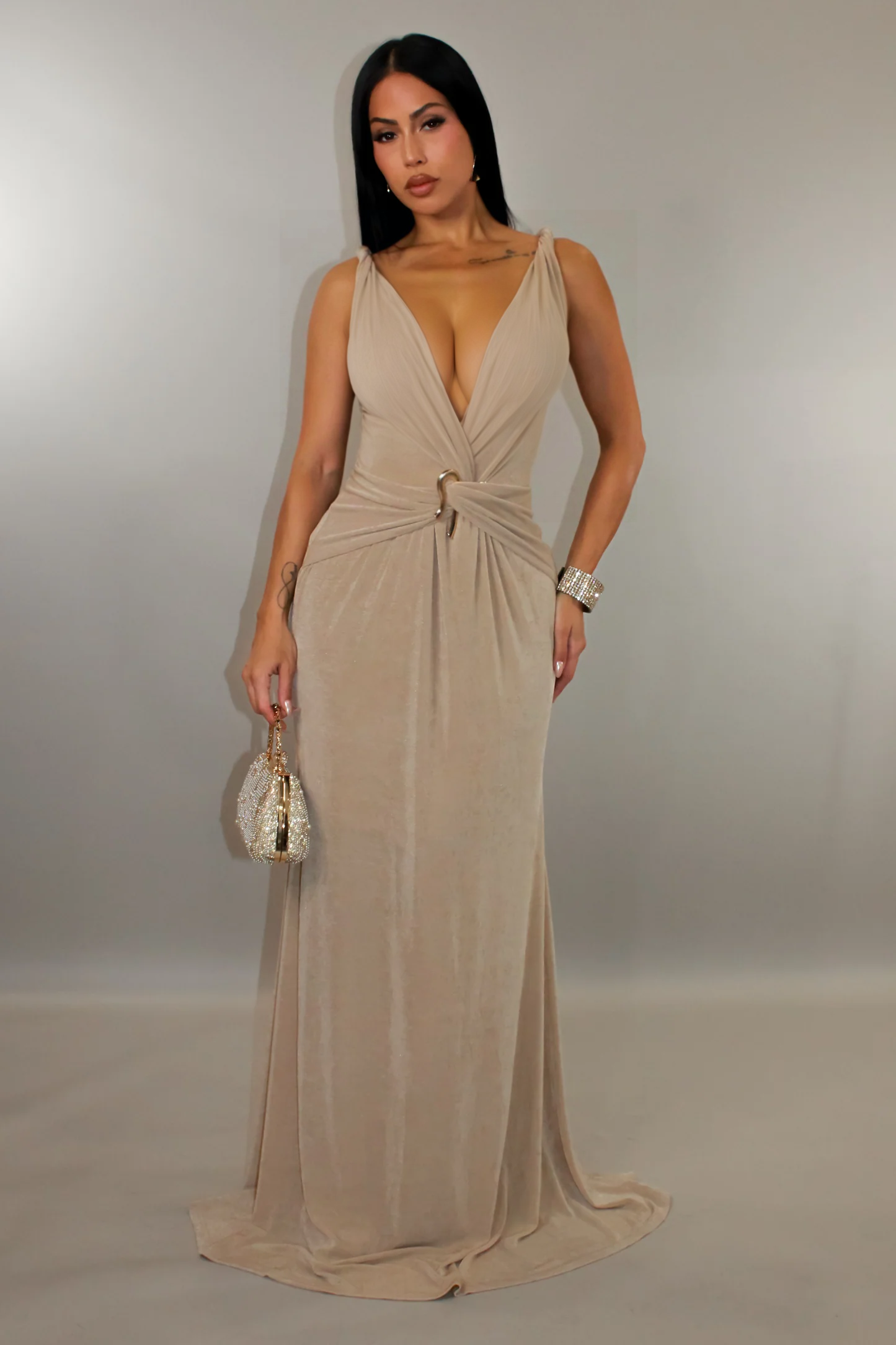 Analina Nude Maxi Dress