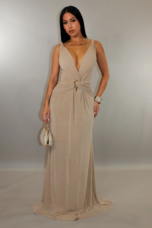 Analina Nude Maxi Dress