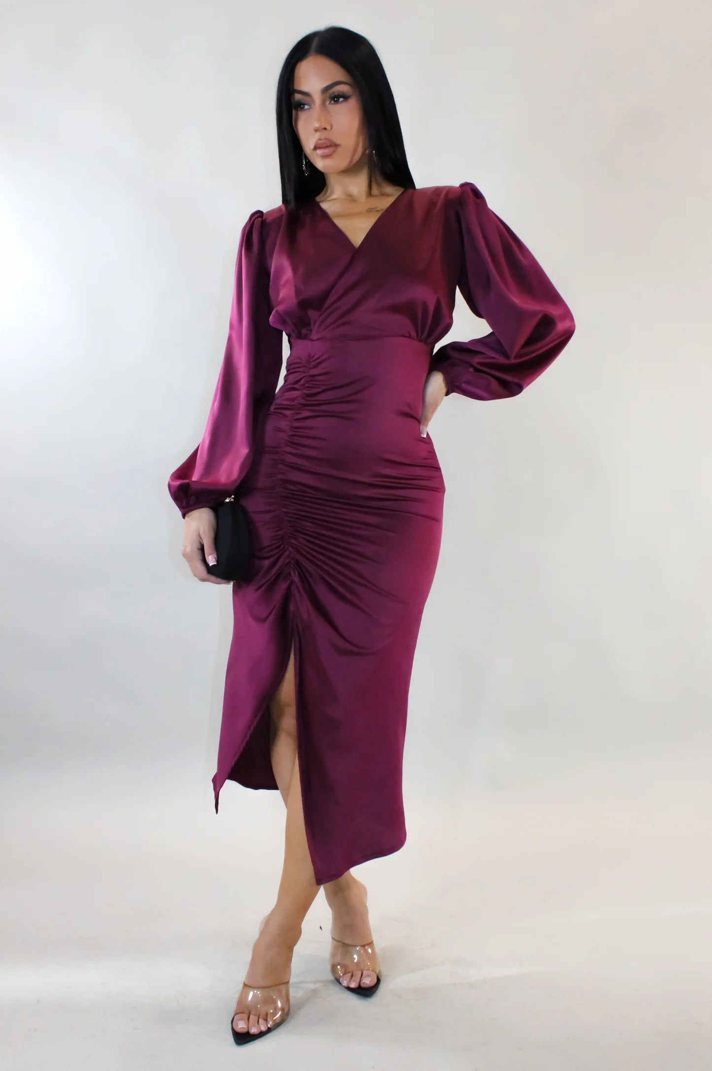 Burgundy Midi Dress