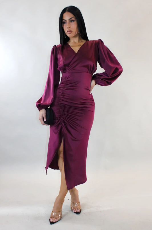 Burgundy Midi Dress