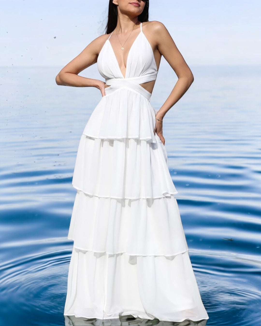 Abigail white maxi dress