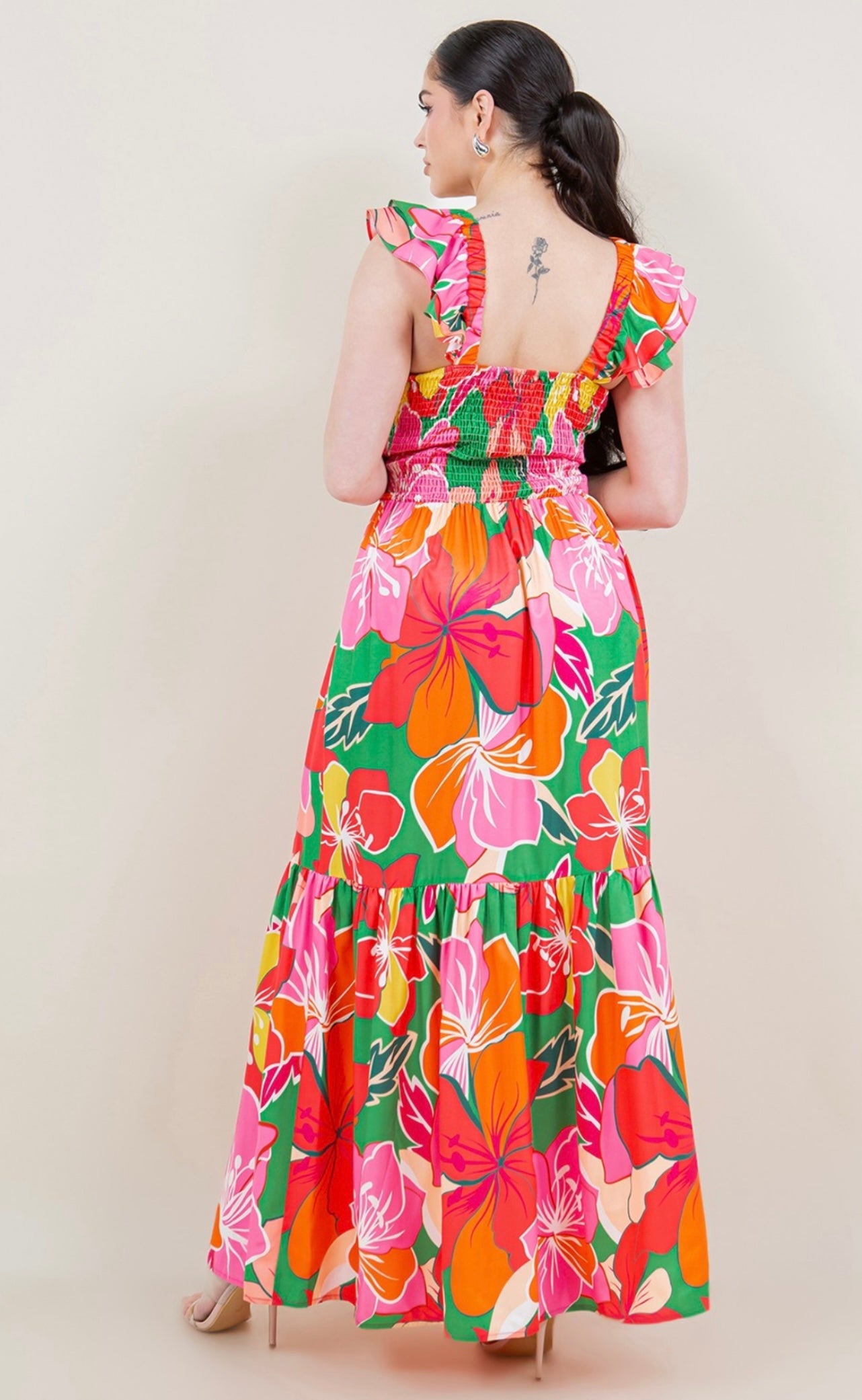 Emma dress Sleeveless Flower Print Maxi