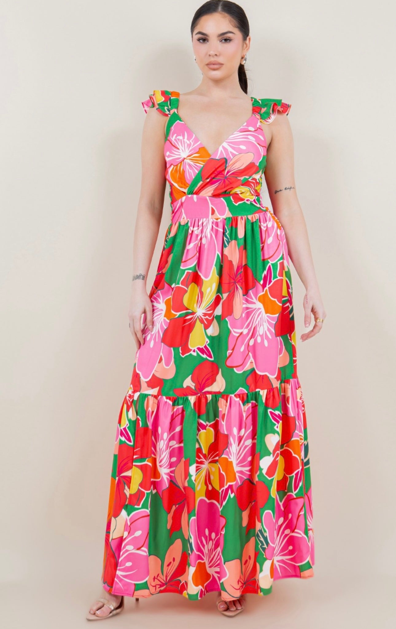 Emma dress Sleeveless Flower Print Maxi