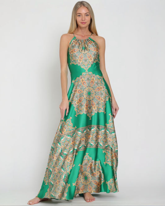 Alaya green maxi dress