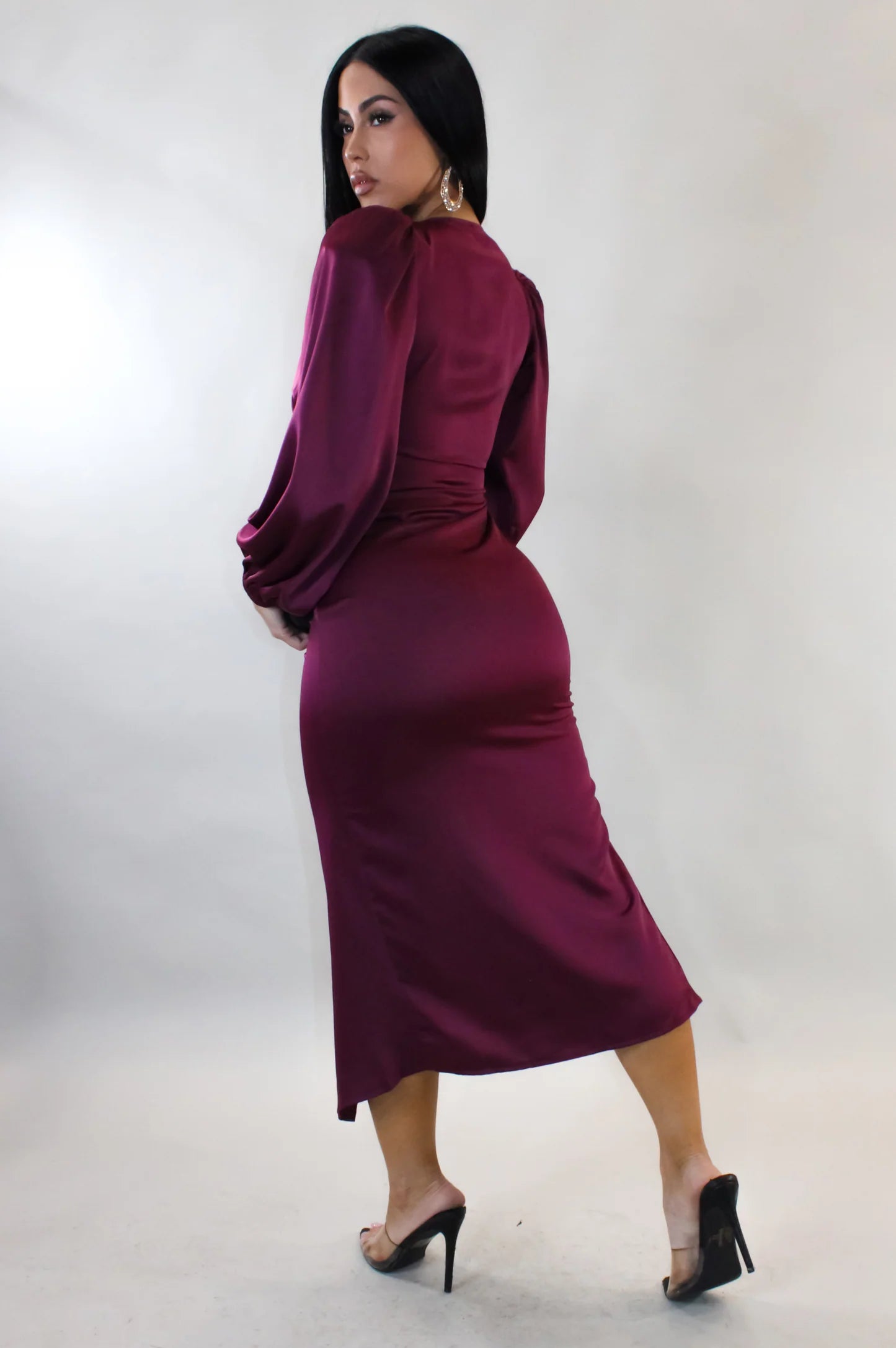 Burgundy Midi Dress