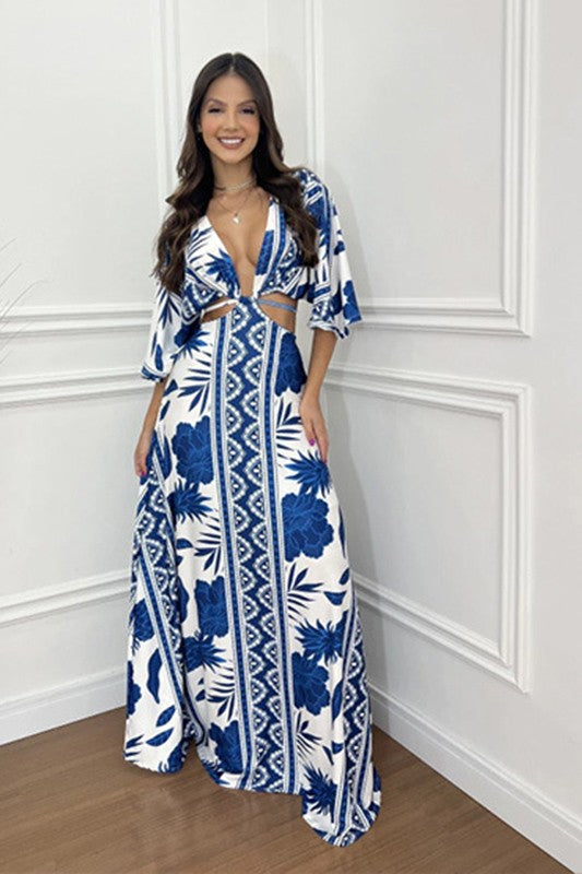 Ashley blue maxi dress