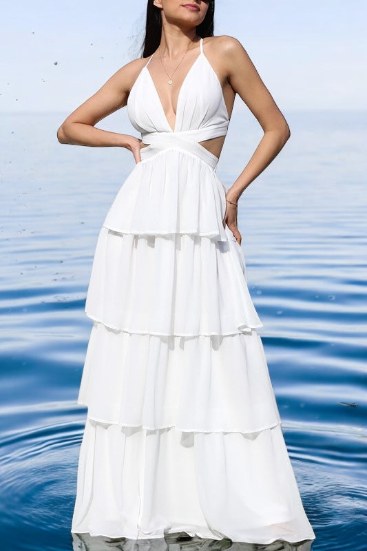 Abigail white maxi dress