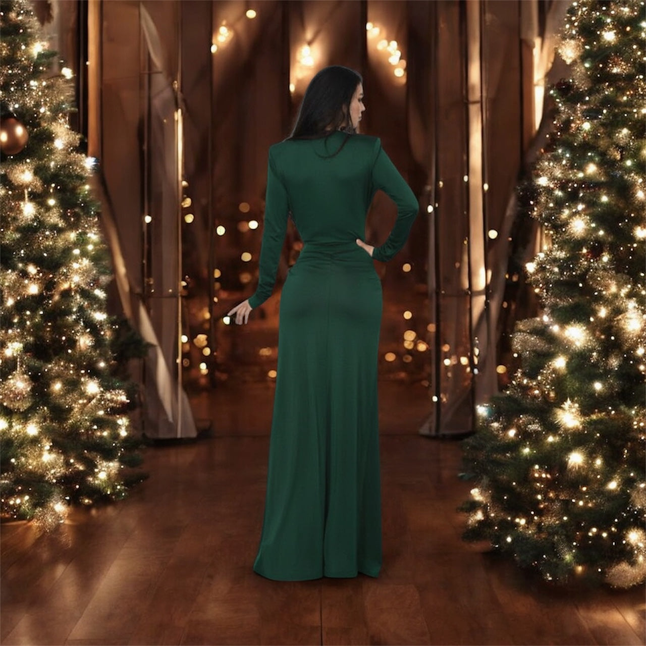 Elena Maxi Green Dress