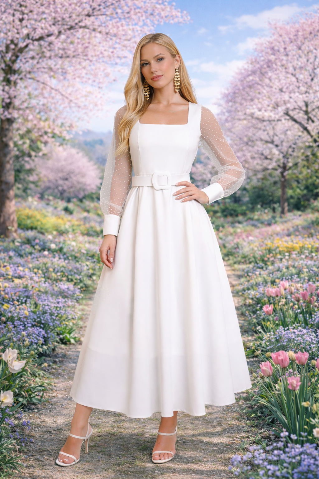 White princess maxi dress